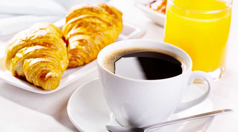 Seaside hotel breakfast